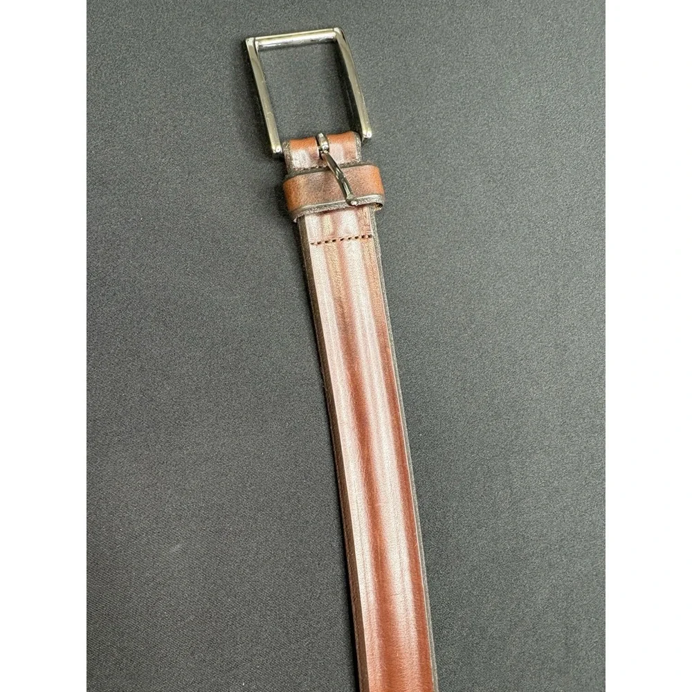 Allen Edmonds Mens Belt 107/42 Walnut Leather Solid Brass Buckle USA 67507
